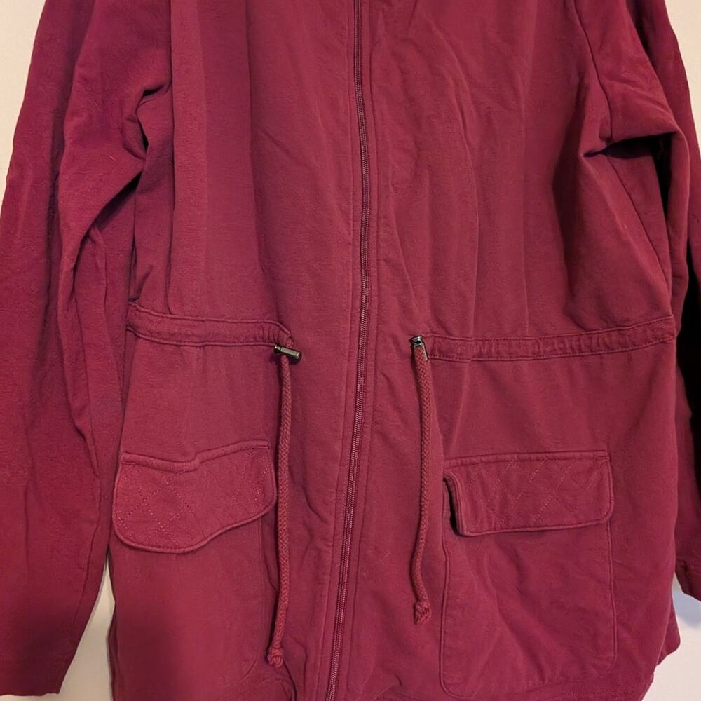 White Stag Cabin Core Burgandy Anorak Jacket With Pockets And Strings To Cinch - Picture 2 of 6